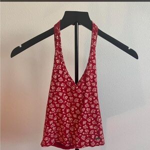 hollister floral halter top